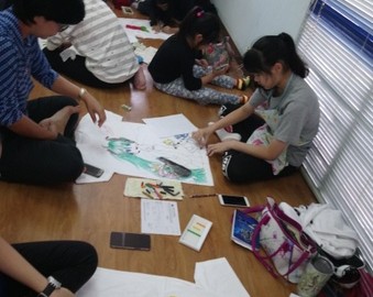 อาสาสมัคร เขียนศิลป์บนเสื้อเพื่อผู้ป่วยเรื้อรัง 25 พ.ค. 62 T-Shirt Painting Volunteer to Support Chronically Ill Patients in Thailand; May, 25, 19